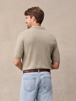 Oatmeal Short-Sleeve Sweater Polo