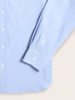 Wide Light Blue & White Stripe Dress Shirt