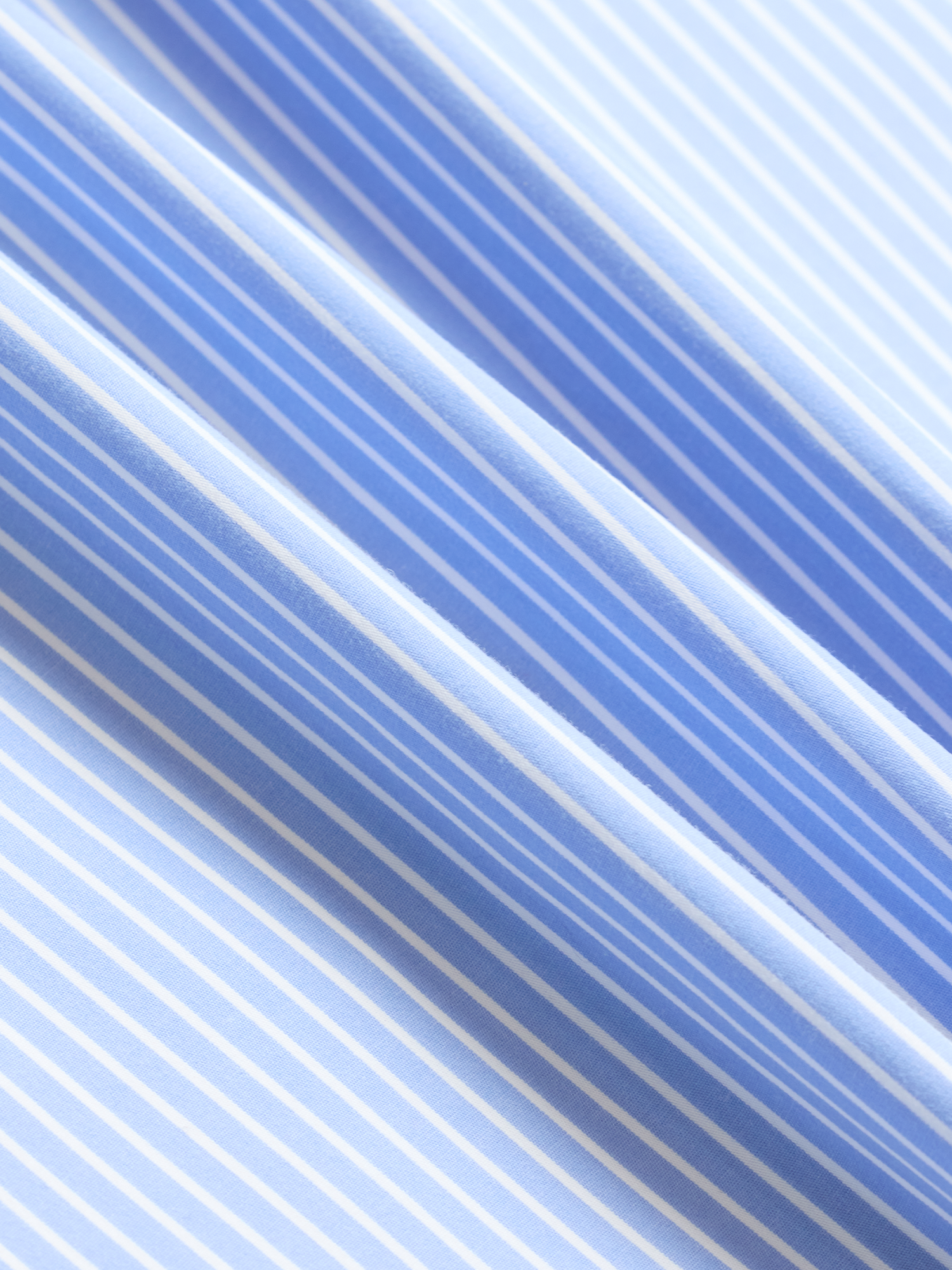 Wide Light Blue & White Stripe Dress Shirt