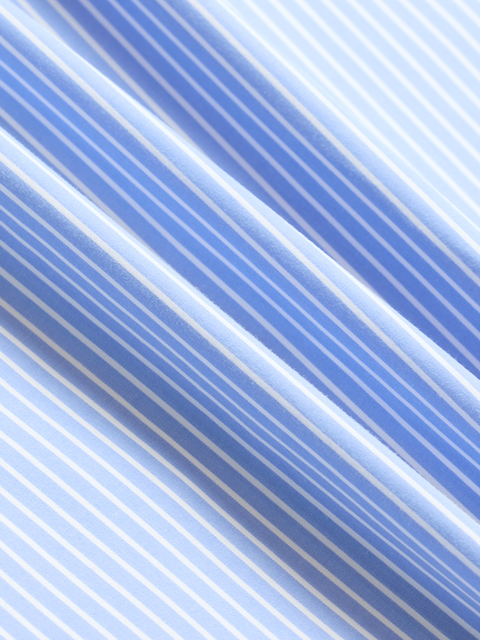 Wide Light Blue & White Stripe Dress Shirt