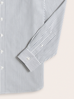 Wide White & Navy Stripe Dress Shirt