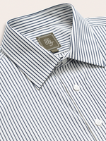 Wide White & Navy Stripe Dress Shirt