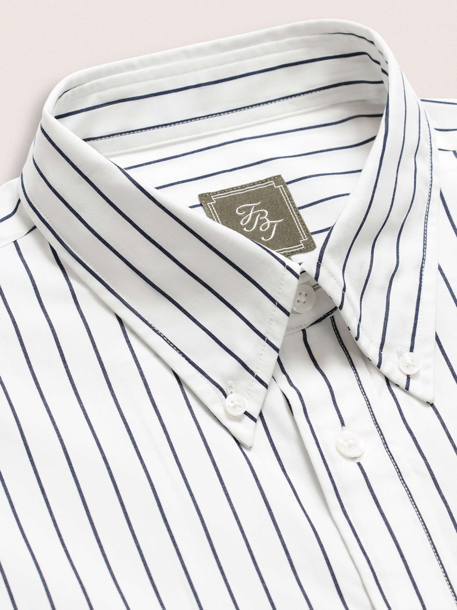 The Black Tux Navy Stripe Oxford Shirt In Blue | Size: Medium The Black Tux Navy Stripe Oxford Shirt In Blue | Size: Medium