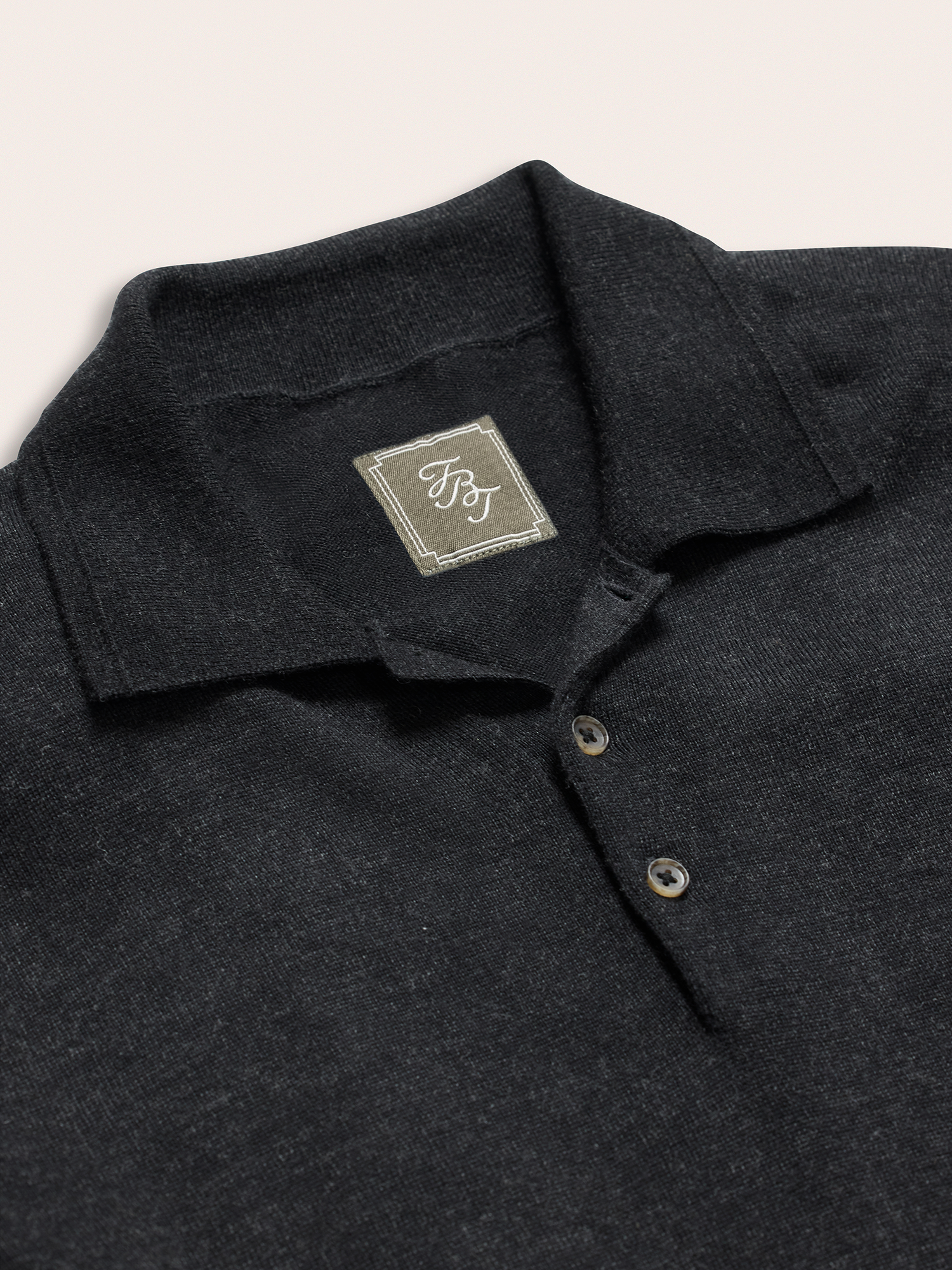 Black Short-Sleeve Sweater Polo