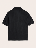 Black Short-Sleeve Sweater Polo