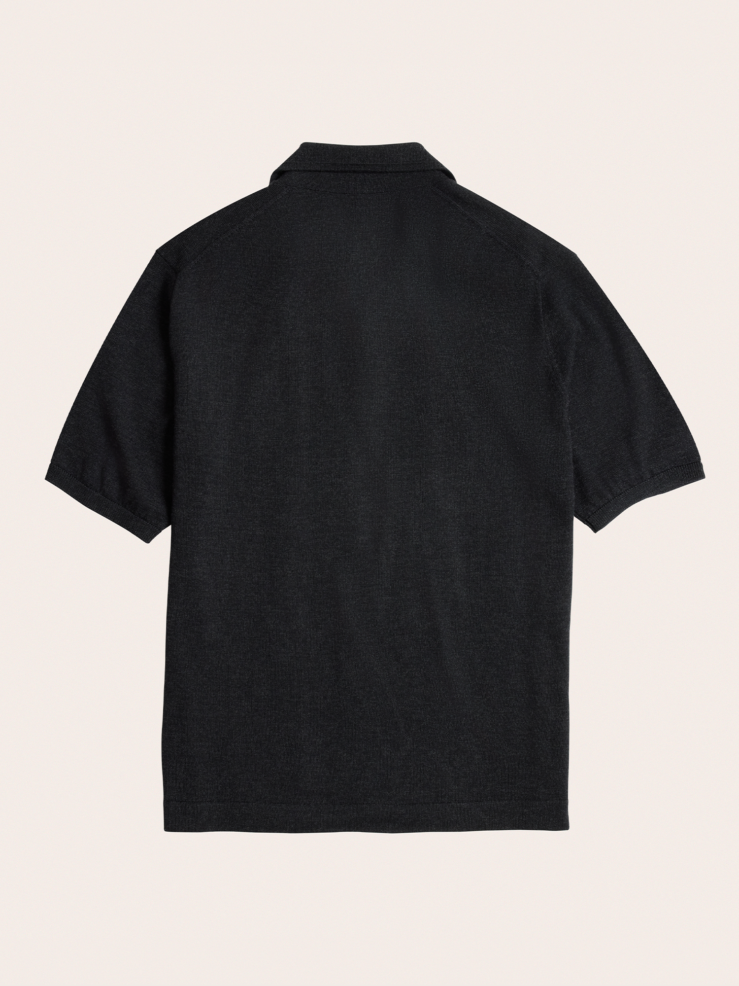 Black Short-Sleeve Sweater Polo