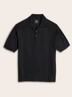 Black Short-Sleeve Sweater Polo