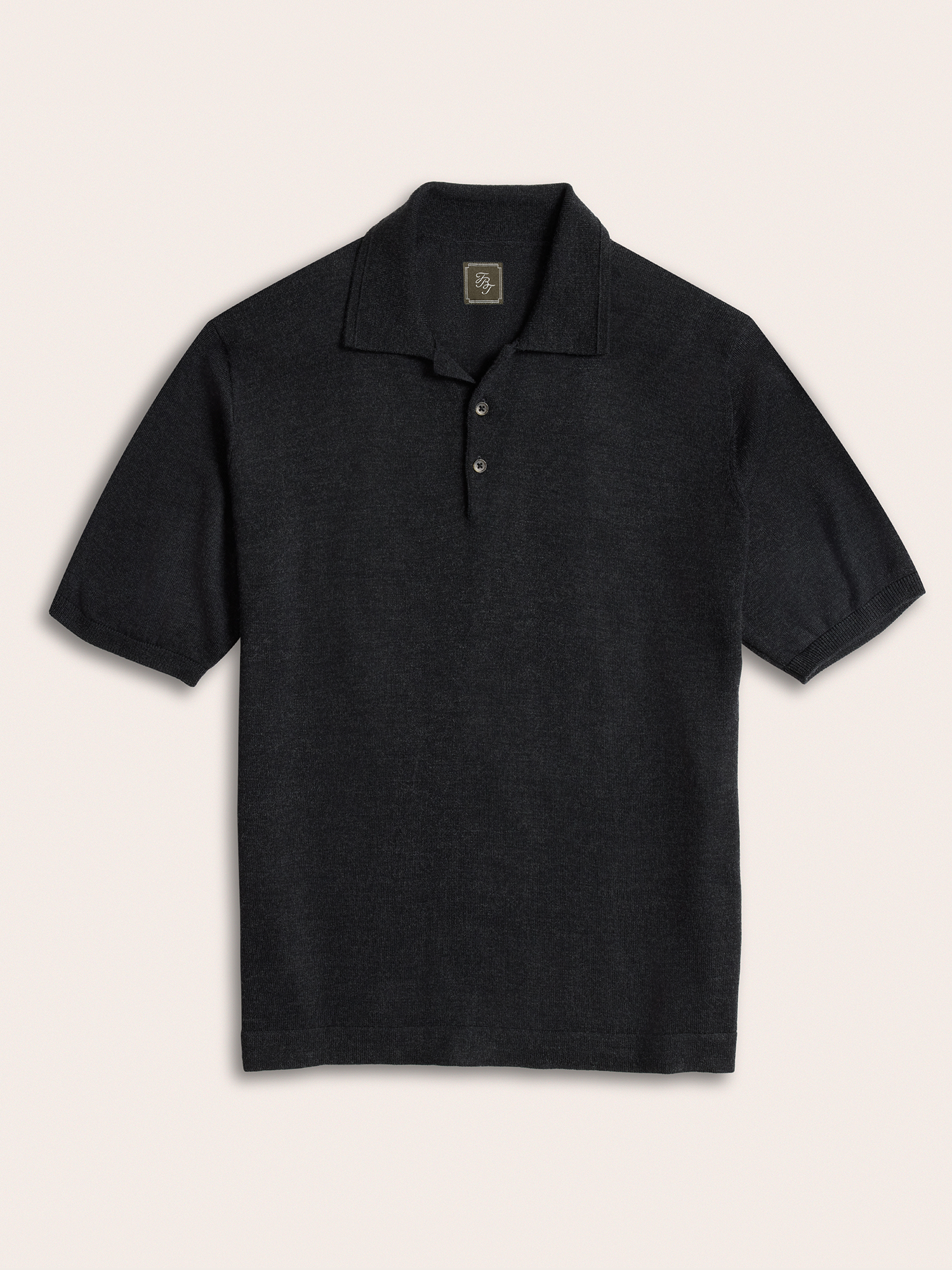Black Short-Sleeve Sweater Polo