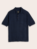 Navy Short-Sleeve Sweater Polo