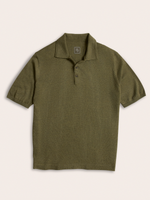 Olive Short-Sleeve Sweater Polo