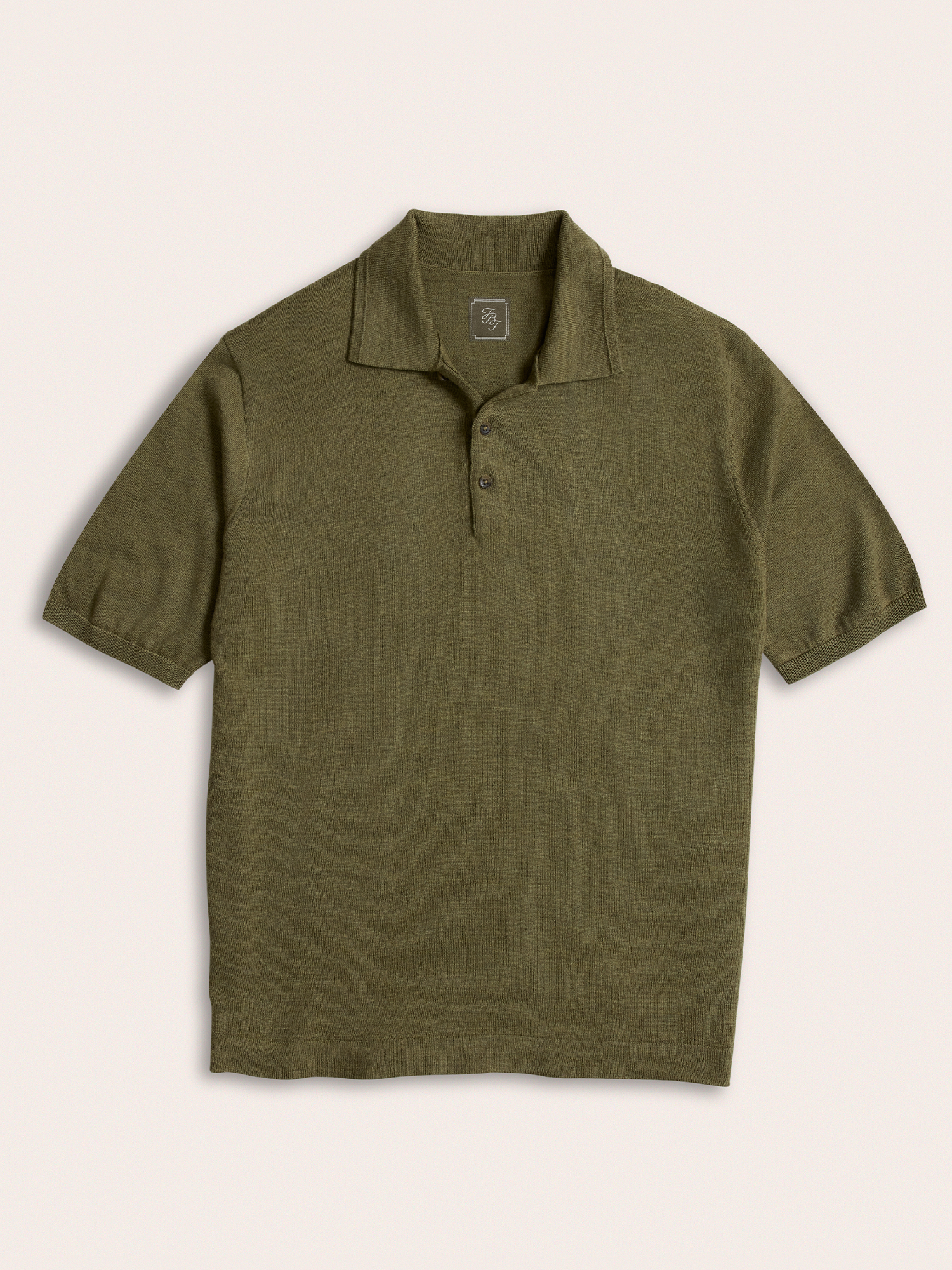 Olive Short-Sleeve Sweater Polo
