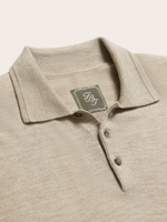 Oatmeal Short-Sleeve Sweater Polo
