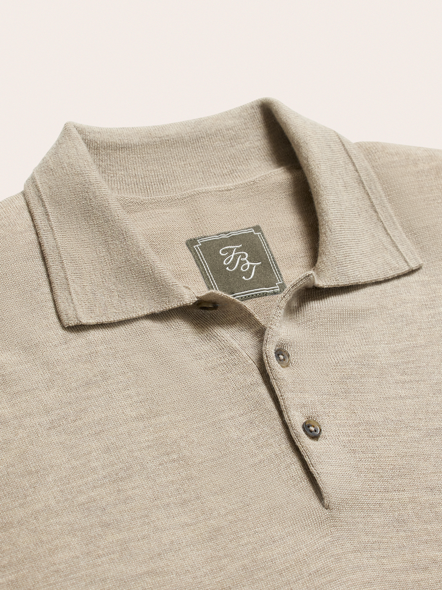 Oatmeal Short-Sleeve Sweater Polo