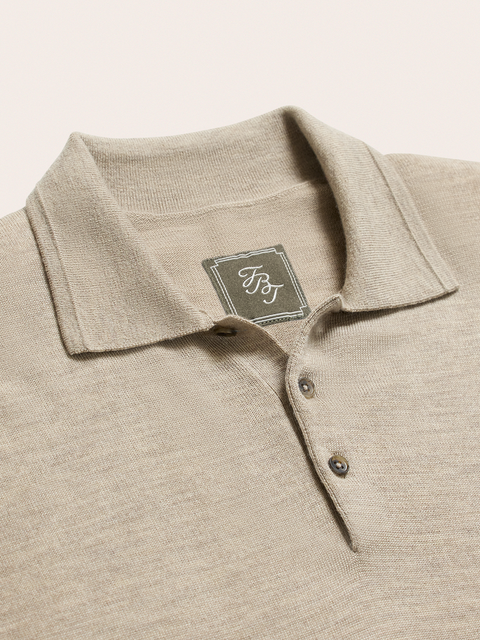 Oatmeal Short-Sleeve Sweater Polo