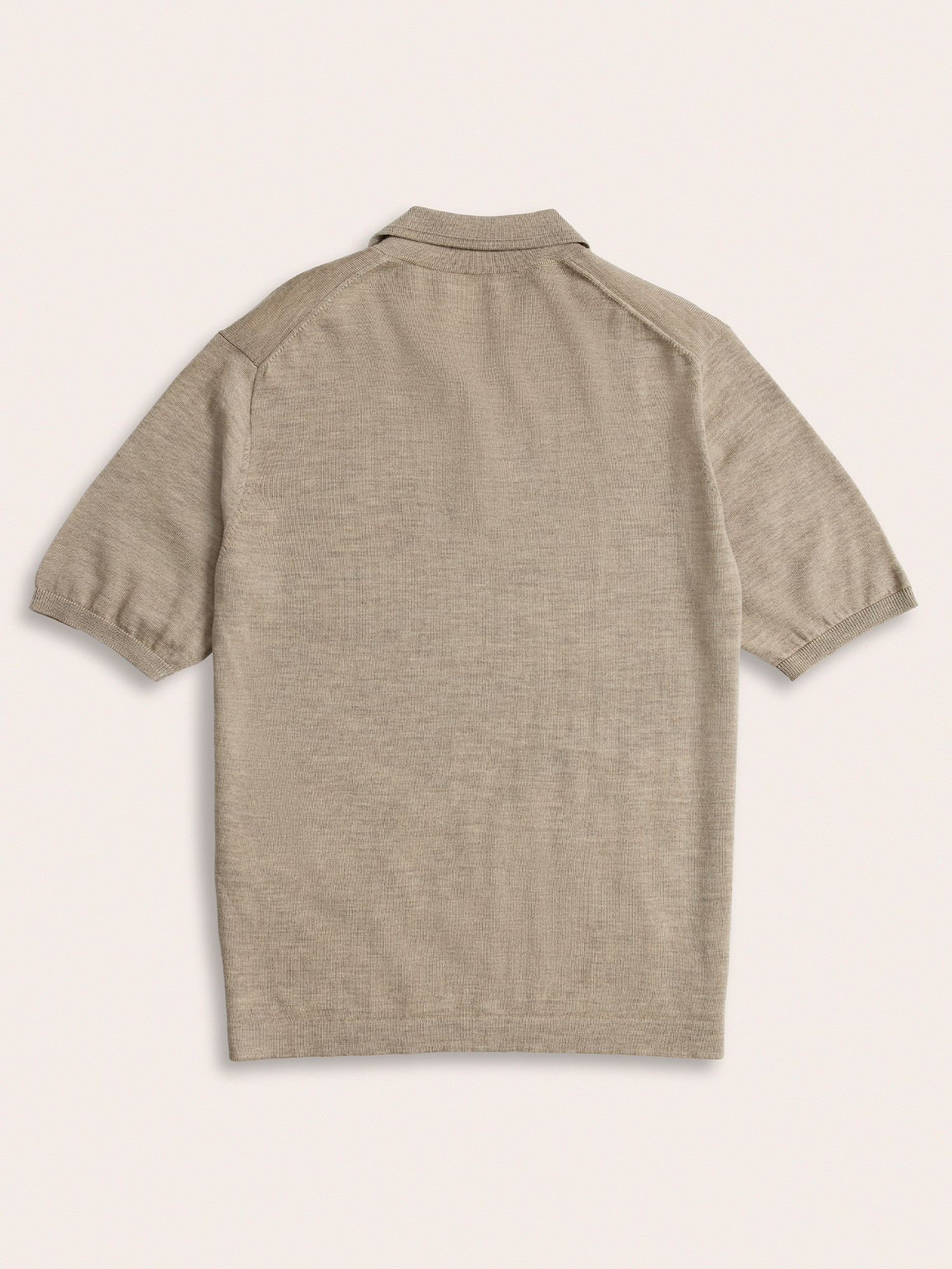 Oatmeal Short-Sleeve Sweater Polo