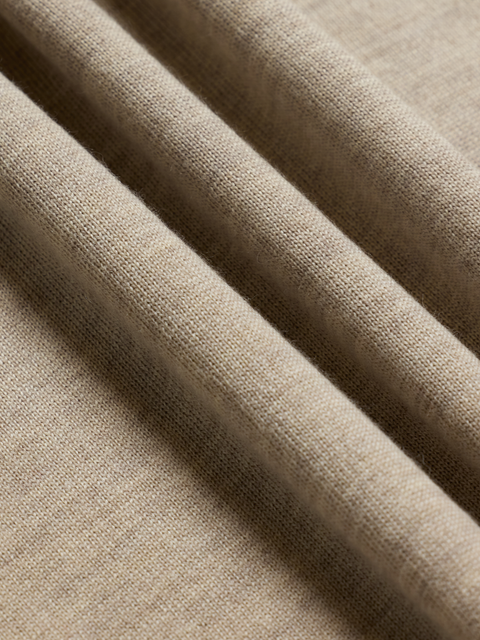 Oatmeal Short-Sleeve Sweater Polo