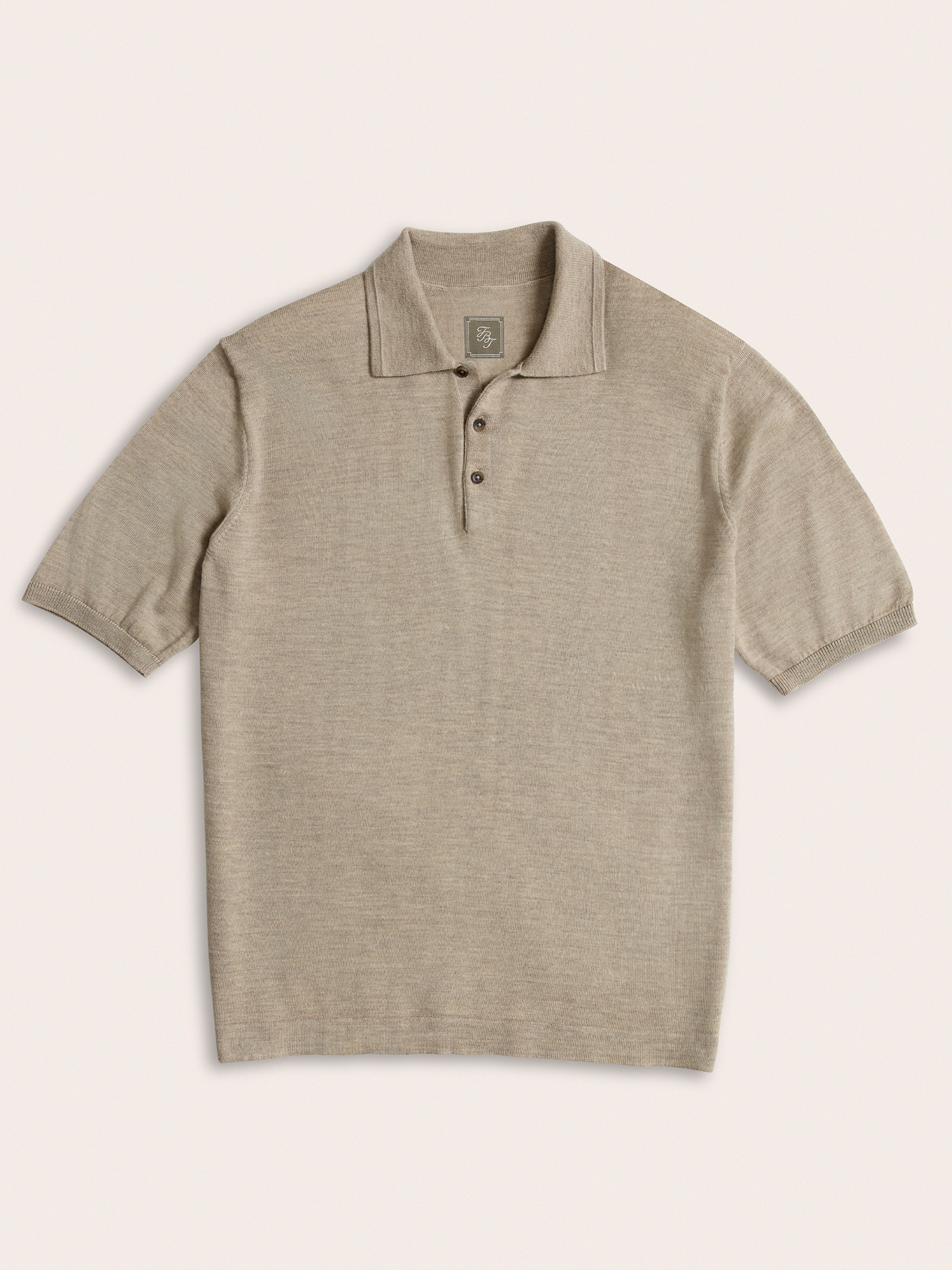 Oatmeal Short-Sleeve Sweater Polo