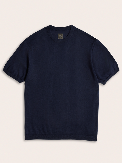 Navy Sweater Knit Tee