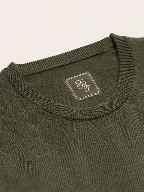 Olive Sweater Knit Tee