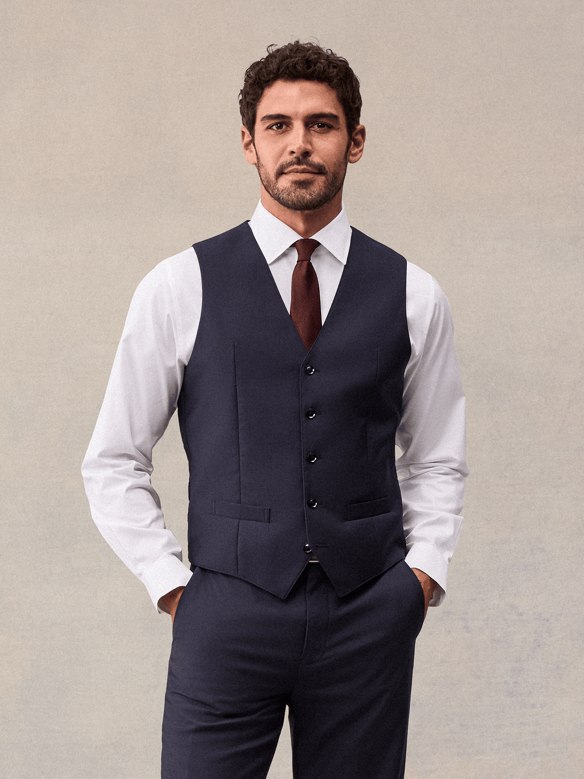 Navy Blue Suit Vest