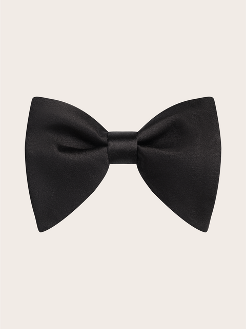 Black Satin Teardrop Bow Tie