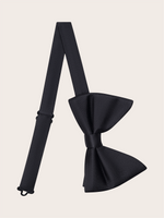 Black Satin Teardrop Bow Tie