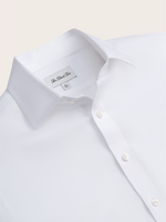 White Stretch Cotton Dress Shirt - Slim