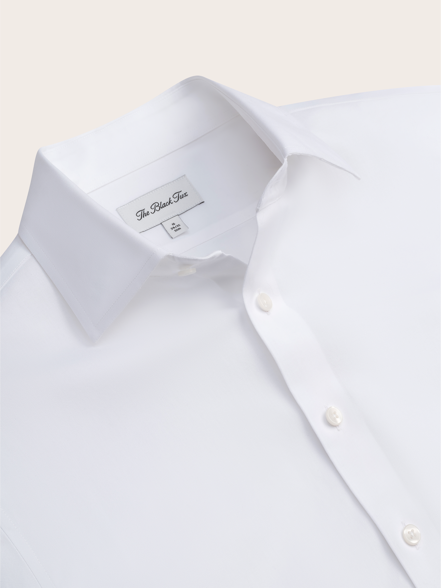 White Stretch Cotton Dress Shirt - Slim