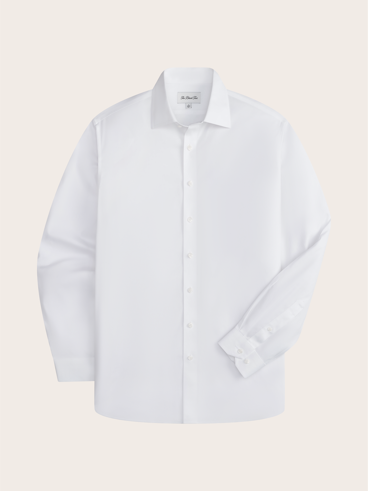 White Stretch Cotton Dress Shirt - Slim