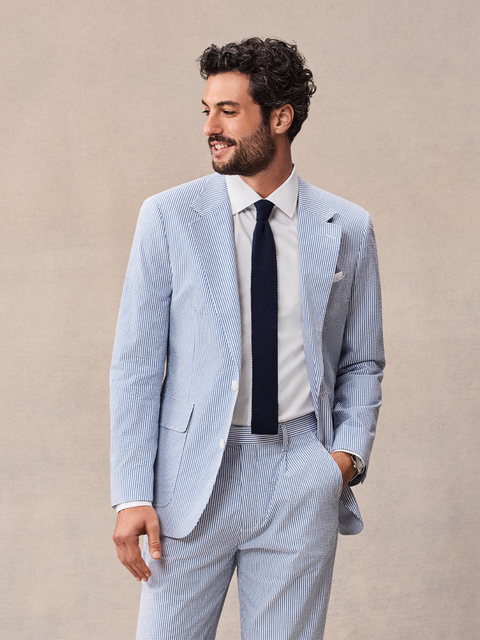 Blue & White Seersucker Suit