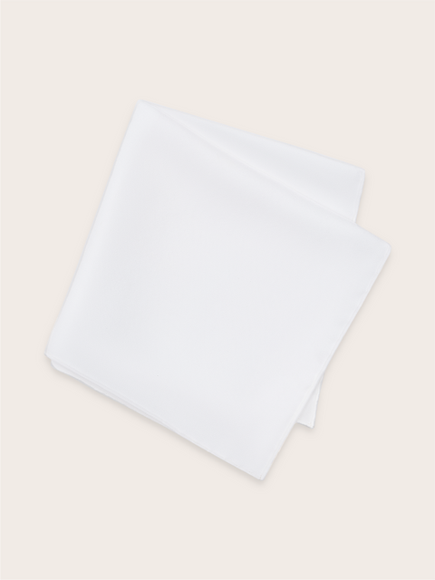 White Silk Pocket Square