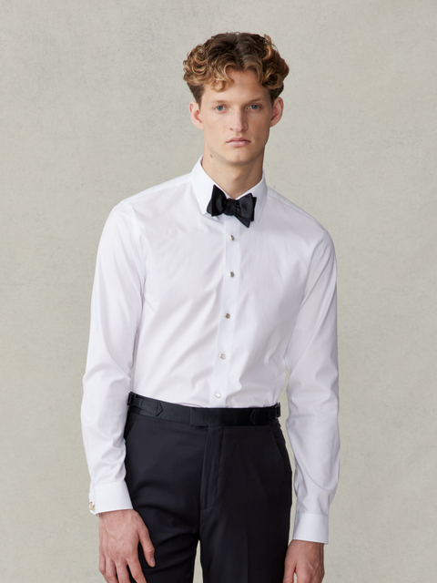 The Black Tux Stretch Cotton Dress Shirt-Slim In White | Size: 16 The Black Tux Stretch Cotton Dress Shirt-Slim In White | Size: 16