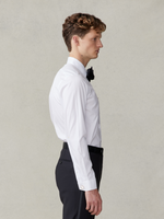 White Stretch Cotton Dress Shirt - Slim