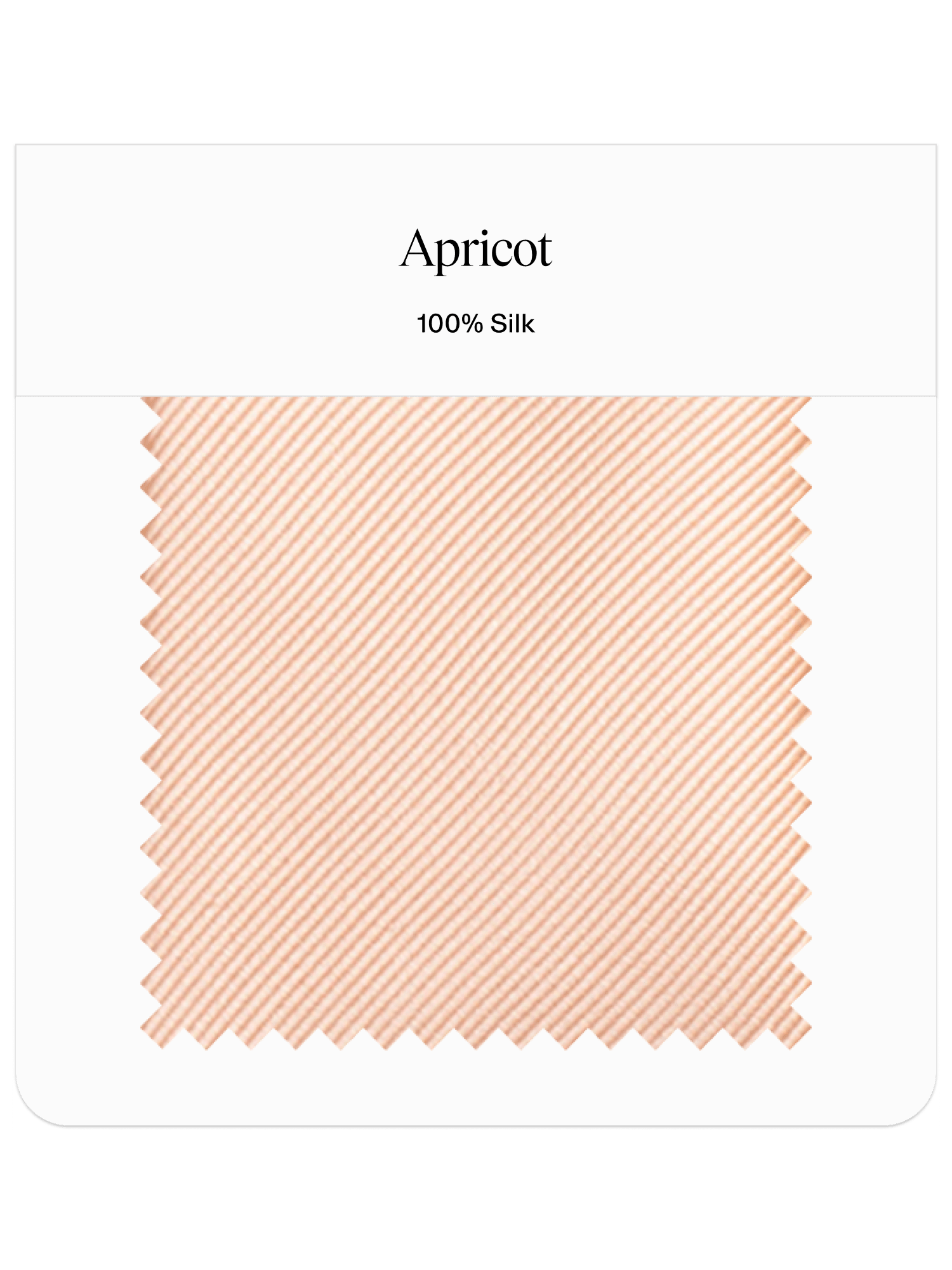 Apricot colored silk fabric swatch with a striped pattern.