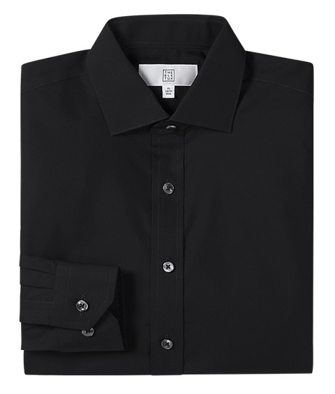 Black Cotton Dress Shirt - Extra Slim Fit | The Black Tux Black Cotton Dress Shirt - Extra Slim Fit | The Black Tux