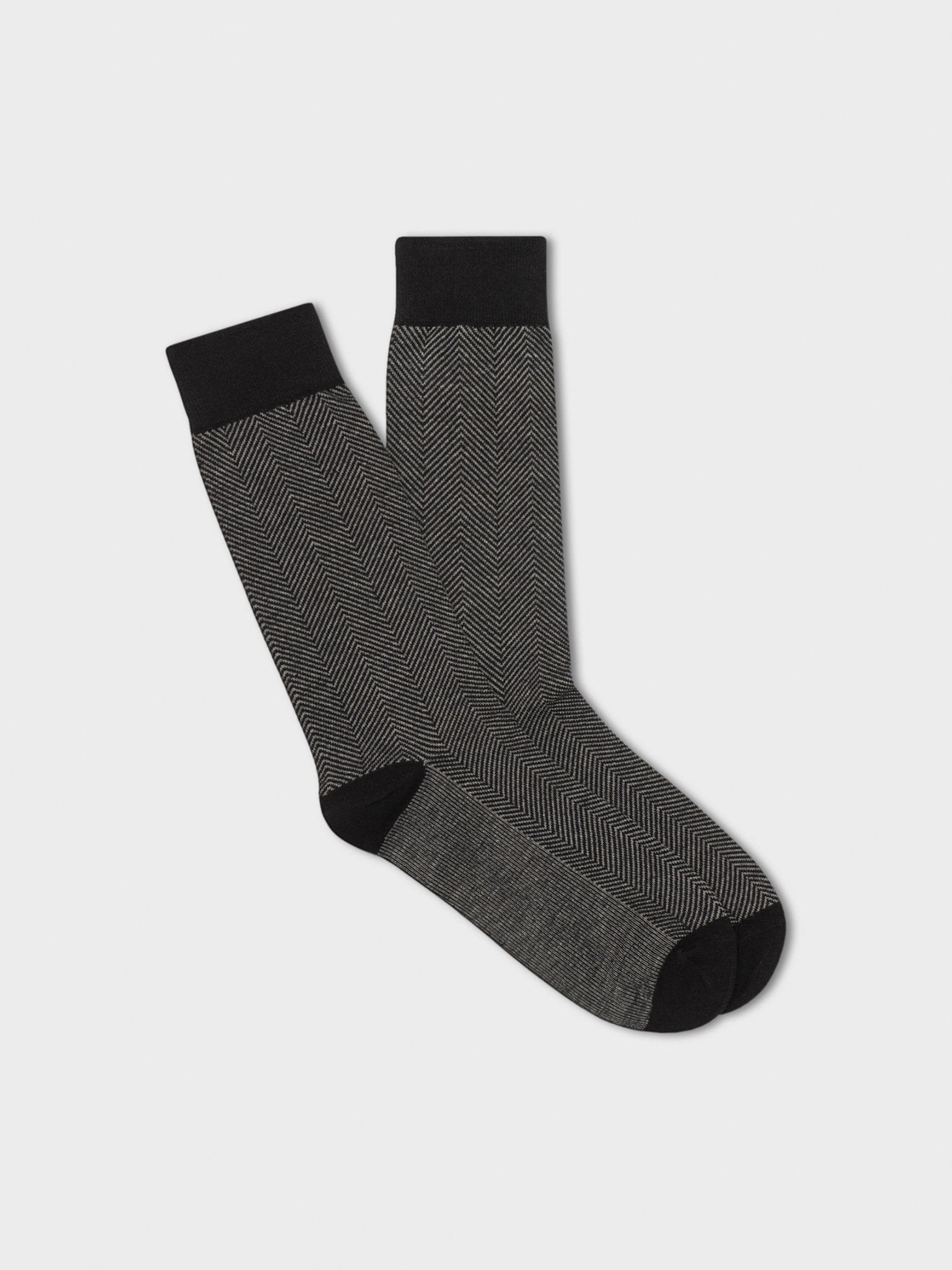 Black Herringbone Dress Sock - The Black Tux