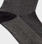 Black Herringbone Dress Sock - The Black Tux