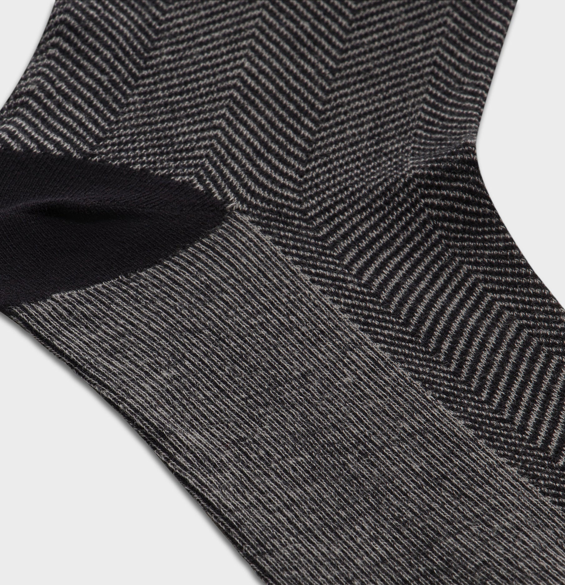 Black Herringbone Dress Sock - The Black Tux