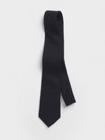Black Linen Necktie - The Black Tux