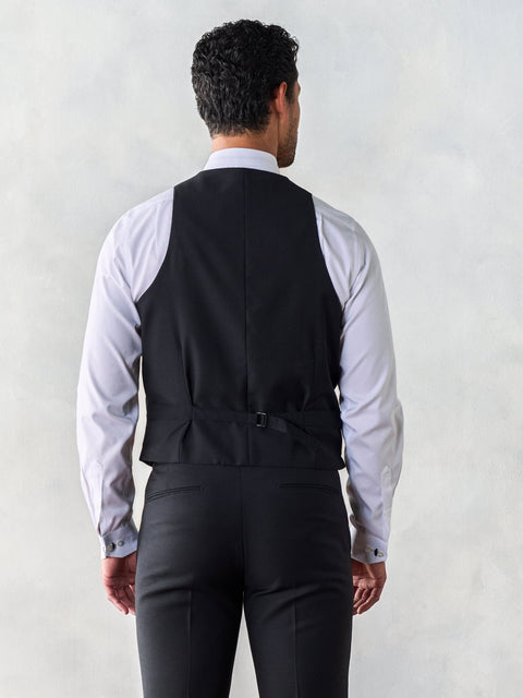 Black Low Cut Tuxedo Vest