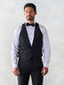 Black Low Cut Tuxedo Vest