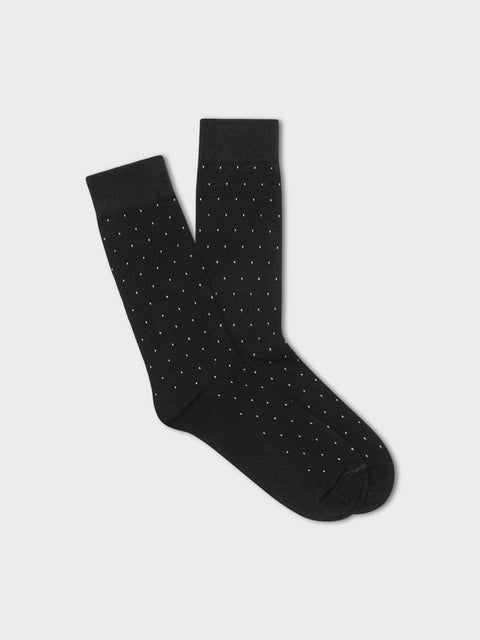 The Black Tux Pindot Dress Sock In Black