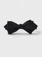 Black Silk Twill Diamond Bow Tie - The Black Tux