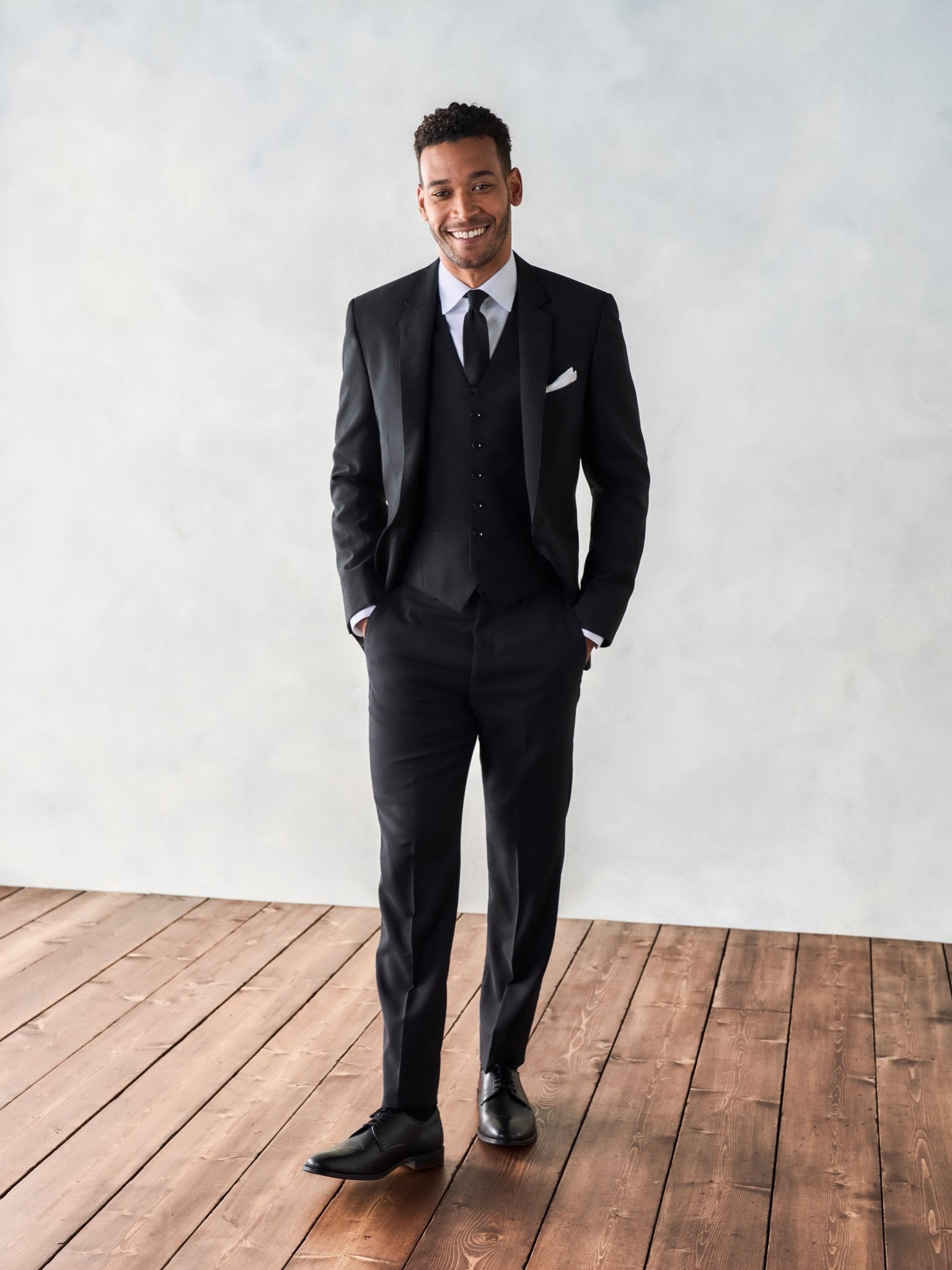 The Black Tux Suit Vest In Black | Size: Small