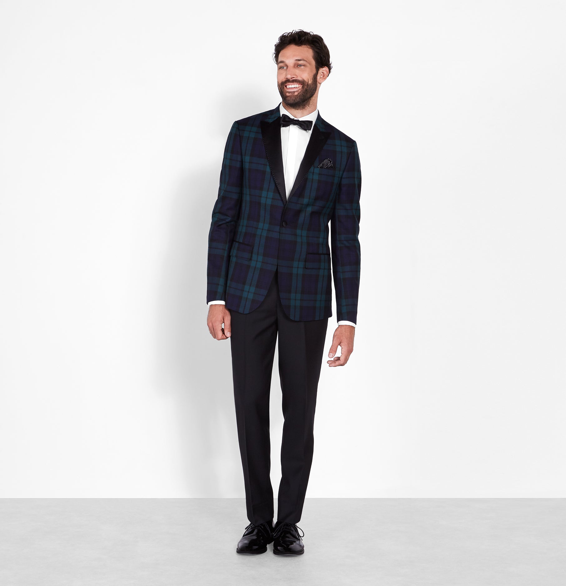 Black & Tartan Tuxedo - The Black Tux