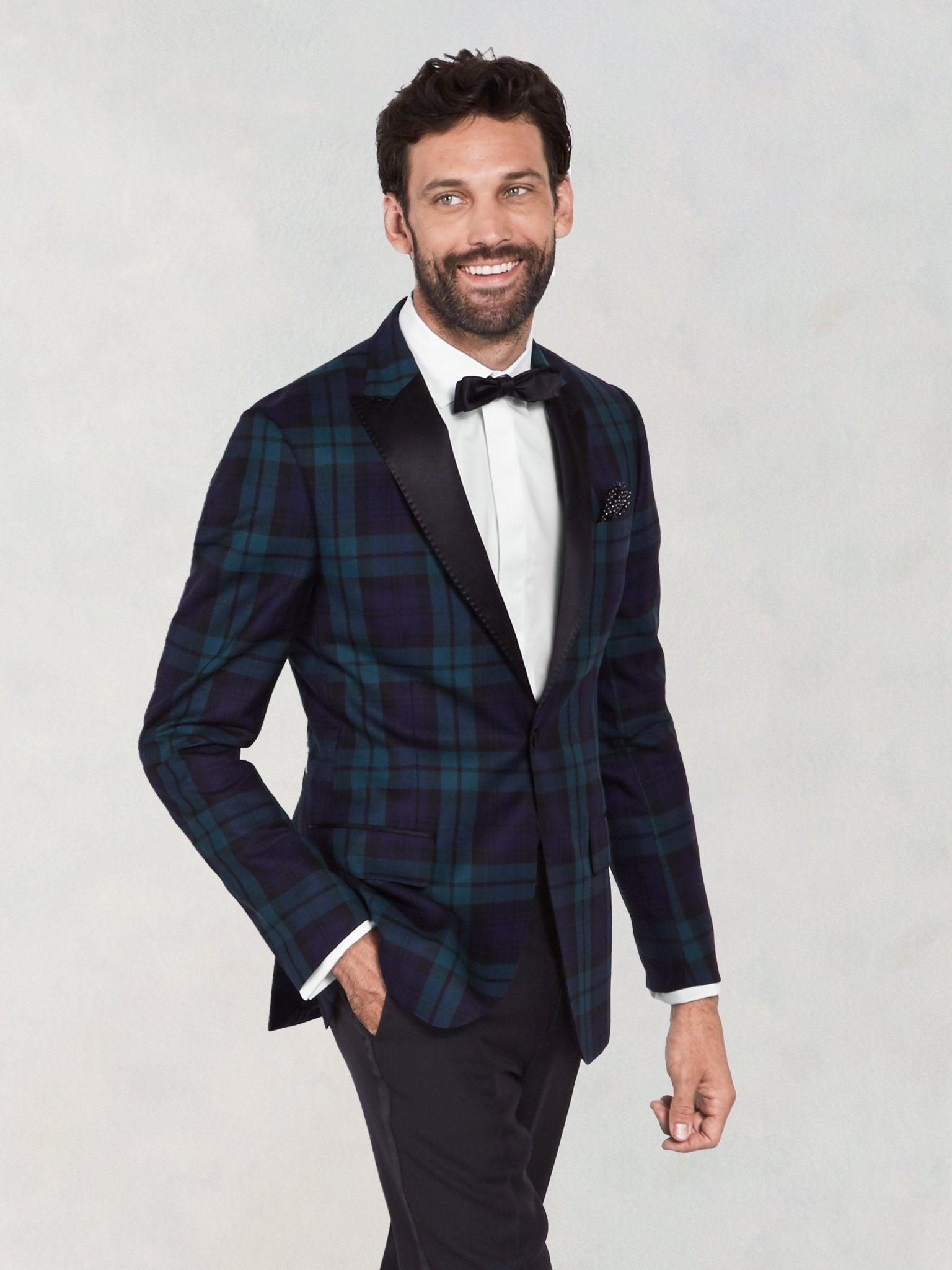 Black & Tartan Tuxedo - The Black Tux