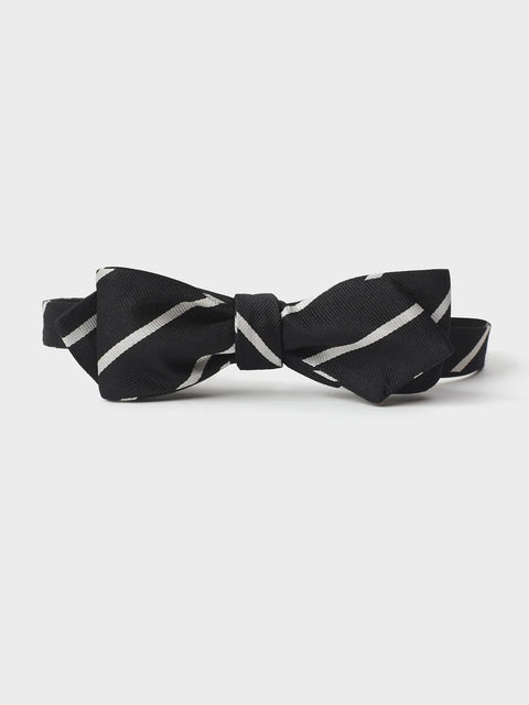 Black & White Silk Repp Bow Tie