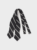 Black & White Silk Repp Bow Tie - The Black Tux