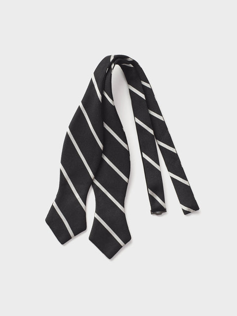 Black & White Silk Repp Bow Tie