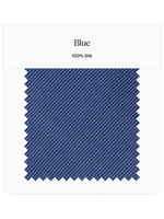 Blue silk fabric swatch with a ribbed texture.
